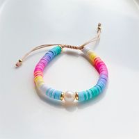 1 Piece Fashion Round Pearl Soft Clay Copper Knitting Gold Plated Women's Bracelets sku image 12