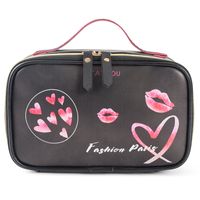Women's Medium All Seasons Pu Leather Heart Shape Classic Style Square Zipper Cosmetic Bag sku image 4