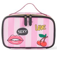 Women's Medium All Seasons Pu Leather Heart Shape Classic Style Square Zipper Cosmetic Bag sku image 3