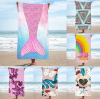 Casual Letter Heart Shape Mermaid Beach Towels main image 1