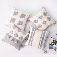 Casual Square Stripe Tufting Pillow Cases main image 6