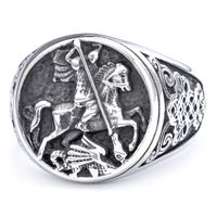 Vintage Style Knight 304 Stainless Steel Men'S Rings main image 5