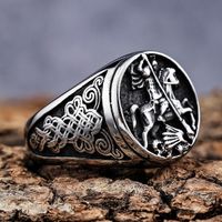 Vintage Style Knight 304 Stainless Steel Men'S Rings main image 3