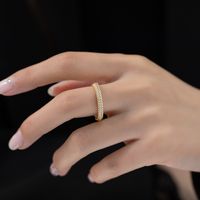 Copper Simple Style Plating Inlay Circle Zircon Rings main image 5