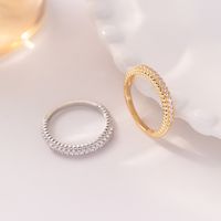 Copper Simple Style Plating Inlay Circle Zircon Rings main image 2