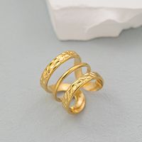 Casual Simple Style Solid Color Titanium Steel Layered Plating Open Ring main image 4