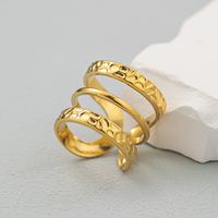 Casual Simple Style Solid Color Titanium Steel Layered Plating Open Ring main image 1