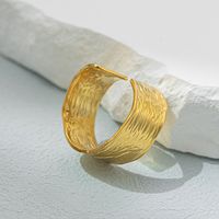 Einfacher Stil Pendeln Einfarbig Titan Stahl Überzug Offener Ring main image 4