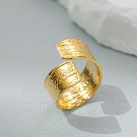 Einfacher Stil Pendeln Einfarbig Titan Stahl Überzug Offener Ring sku image 1