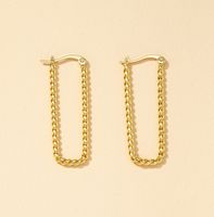 1 Pair Streetwear Rectangle Titanium Steel Plating 18k Gold Plated Hoop Earrings main image 1