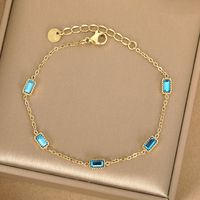 Simple Style Round Stainless Steel Plating Inlay Zircon Bracelets main image 3