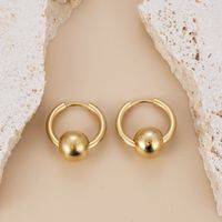1 Pair Elegant Basic Round Star Heart Shape Titanium Steel Plating Gold Plated Earrings sku image 2