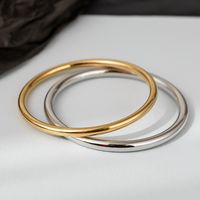 Simple Style Classic Style Solid Color Titanium Steel Polishing Bangle main image 5