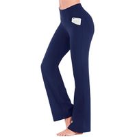 Women's Casual Fitness Sports Solid Color Twilled Satin Active Bottoms Flared Pants main image 9