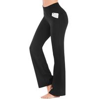 Women's Casual Fitness Sports Solid Color Twilled Satin Active Bottoms Flared Pants main image 10
