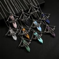 Streetwear Colorful Stainless Steel Natural Stone Plating Pendant Necklace main image 1