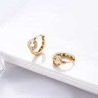 1 Pair Streetwear Star Copper Plating Inlay Zircon 18k Gold Plated Hoop Earrings main image 5