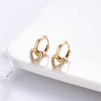 1 Pair Streetwear Star Copper Plating Inlay Zircon 18k Gold Plated Hoop Earrings main image 2