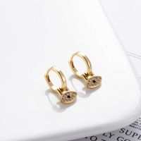 1 Pair Streetwear Star Copper Plating Inlay Zircon 18k Gold Plated Hoop Earrings main image 9