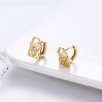 1 Pair Streetwear Star Copper Plating Inlay Zircon 18k Gold Plated Hoop Earrings main image 6