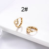 1 Pair Streetwear Star Copper Plating Inlay Zircon 18k Gold Plated Hoop Earrings sku image 1