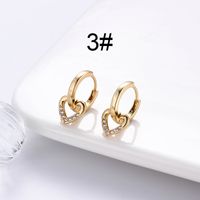 1 Pair Streetwear Star Copper Plating Inlay Zircon 18k Gold Plated Hoop Earrings sku image 4