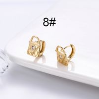 1 Pair Streetwear Star Copper Plating Inlay Zircon 18k Gold Plated Hoop Earrings sku image 2