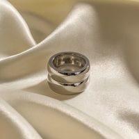 Ins Style Circle Stainless Steel Wide Band Ring Rings main image 3
