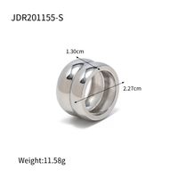 Ins Style Circle Stainless Steel Wide Band Ring Rings sku image 1