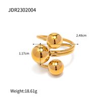 Ins Style Ball Stainless Steel Round Open Ring sku image 4