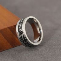 Retro Punk Round Stainless Steel Men's Wide Band Ring main image 2