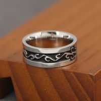 Retro Punk Round Stainless Steel Men's Wide Band Ring main image 3