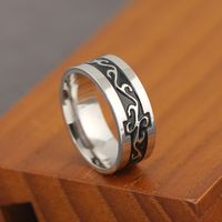 Retro Punk Round Stainless Steel Men's Wide Band Ring main image 4