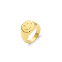 Simple Style Solid Color Stainless Steel Plating 18k Gold Plated Rings sku image 13