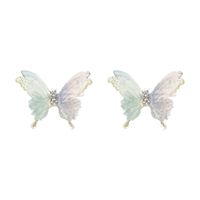 Ins Style Sweet Butterfly Mixed Materials Inlay Rhinestones Women's Ear Studs main image 2