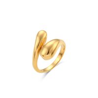 Simple Style Solid Color Stainless Steel Plating 18k Gold Plated Rings sku image 12