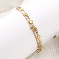 Simple Style Heart Shape Titanium Steel Plating 18k Gold Plated Women's Anklet main image 2