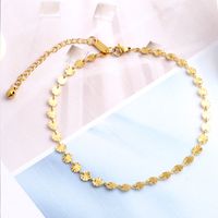 Simple Style Flower Titanium Steel Plating 18k Gold Plated Women's Anklet sku image 2