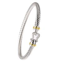 Classic Style Spiral Stripe Stainless Steel Bangle main image 4