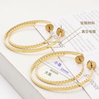 1 Pair Ins Style C Shape Round Plating Titanium Steel 18k Gold Plated Ear Studs main image 1