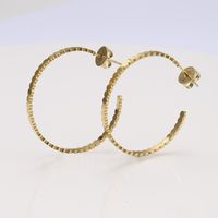 1 Pair Ins Style C Shape Round Plating Titanium Steel 18k Gold Plated Ear Studs sku image 1