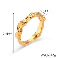 Simple Style Solid Color Stainless Steel Plating 18k Gold Plated Rings sku image 1