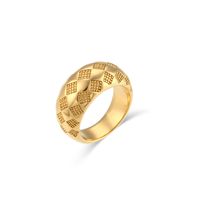 Simple Style Solid Color Stainless Steel Plating 18k Gold Plated Rings sku image 5