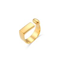 Simple Style Solid Color Stainless Steel Plating 18k Gold Plated Rings sku image 3