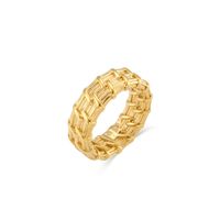 Simple Style Solid Color Stainless Steel Plating 18k Gold Plated Rings sku image 22