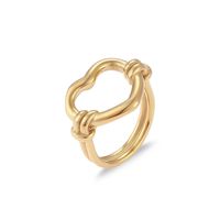 Simple Style Solid Color Stainless Steel Plating 18k Gold Plated Rings sku image 17
