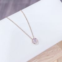 Simple Style Round Copper Zircon Necklace In Bulk main image 3