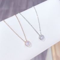 Simple Style Round Copper Zircon Necklace In Bulk main image 5