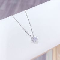 Simple Style Round Copper Zircon Necklace In Bulk main image 2