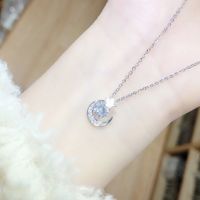 Simple Style Star Moon Copper Zircon Pendant Necklace In Bulk sku image 2